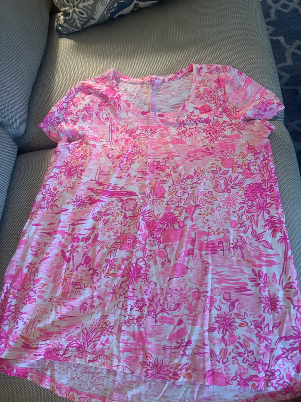 Lilly Pulitzer Pink Floral Short Sleeve Tee